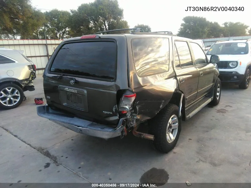 1997 Toyota 4Runner Sr5 V6 VIN: JT3GN86R2V0040340 Lot: 40350456