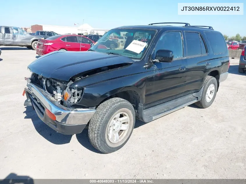 1997 Toyota 4Runner Sr5 V6 VIN: JT3GN86RXV0022412 Lot: 40849303