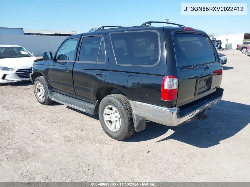 1997 Toyota 4Runner Sr5 V6 VIN: JT3GN86RXV0022412 Lot: 40849303