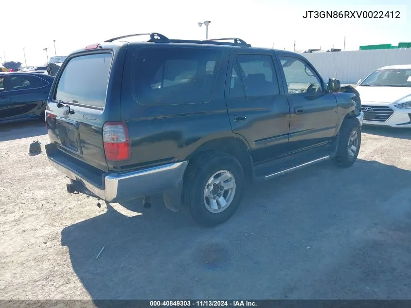 1997 Toyota 4Runner Sr5 V6 VIN: JT3GN86RXV0022412 Lot: 40849303