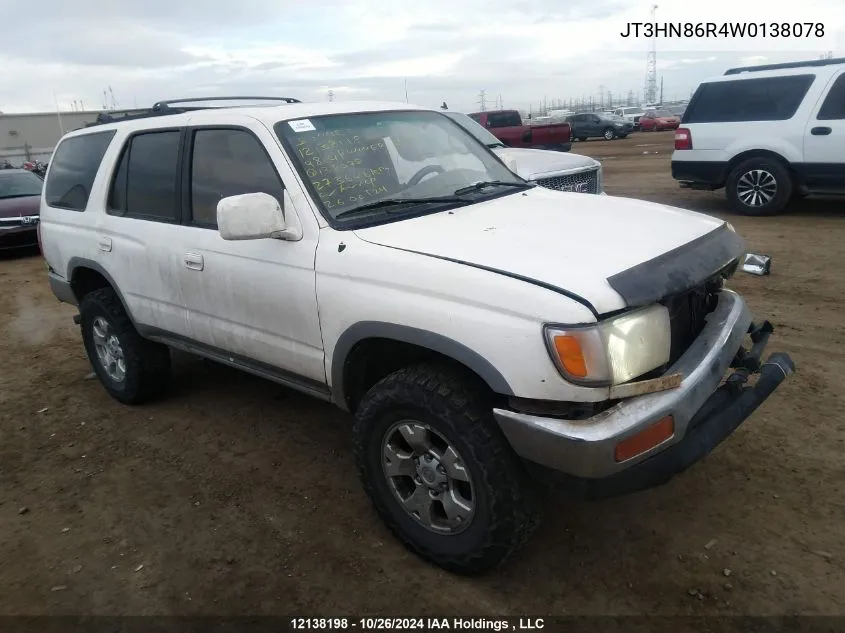 1998 Toyota 4Runner Sr5 V6 VIN: JT3HN86R4W0138078 Lot: 12138198