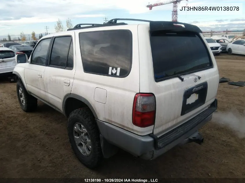 1998 Toyota 4Runner Sr5 V6 VIN: JT3HN86R4W0138078 Lot: 12138198