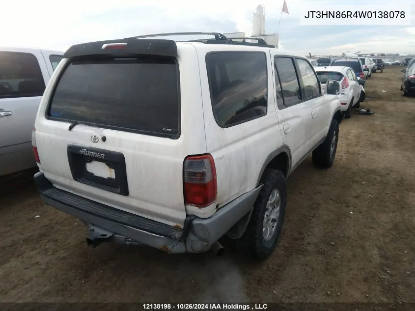 1998 Toyota 4Runner Sr5 V6 VIN: JT3HN86R4W0138078 Lot: 12138198