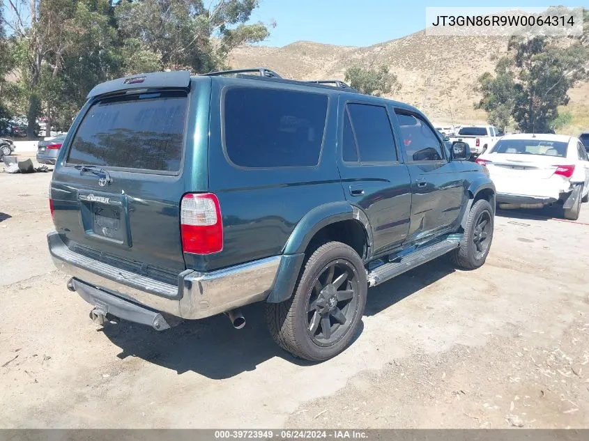 1998 Toyota 4Runner Sr5 V6 VIN: JT3GN86R9W0064314 Lot: 39723949