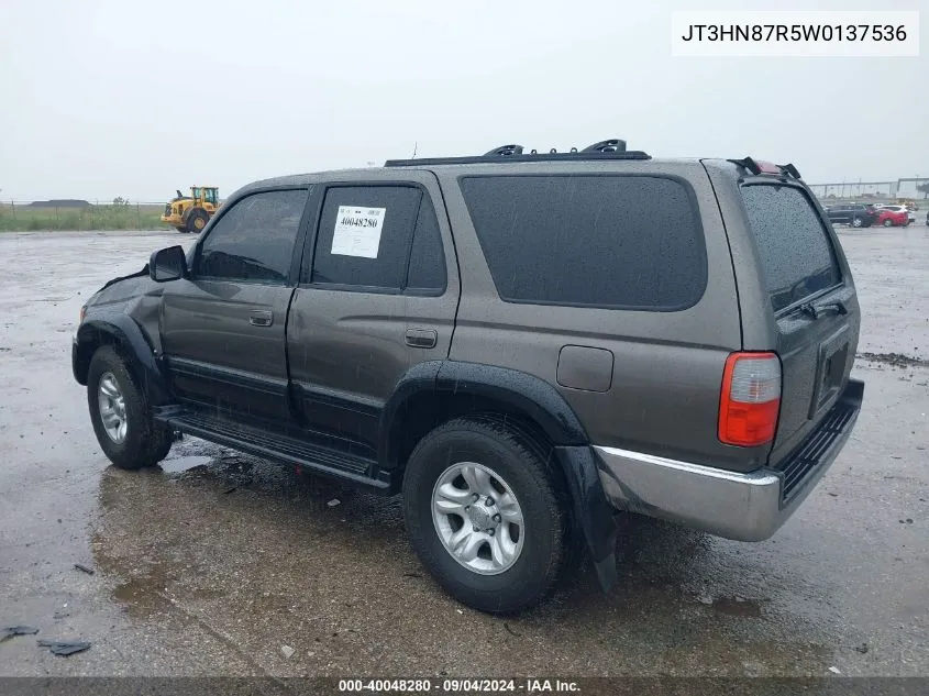 1998 Toyota 4Runner Sr5 V6 Limited VIN: JT3HN87R5W0137536 Lot: 40048280