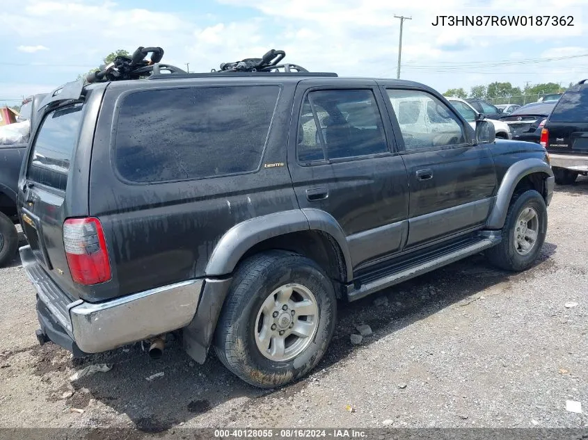 1998 Toyota 4Runner Sr5 V6 Limited VIN: JT3HN87R6W0187362 Lot: 40128055