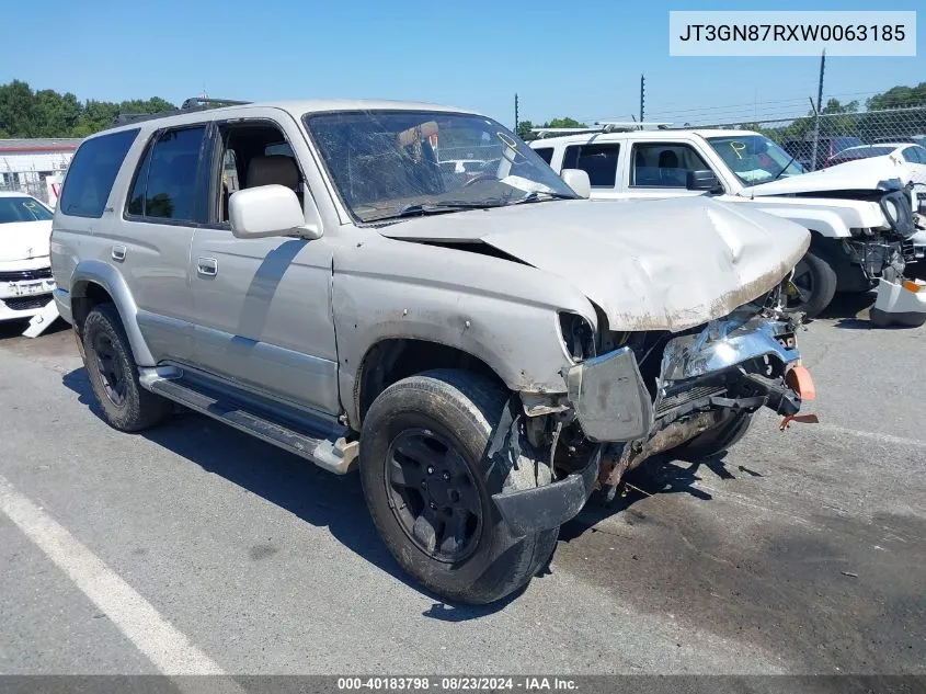 1998 Toyota 4Runner Sr5 V6 Limited VIN: JT3GN87RXW0063185 Lot: 40183798