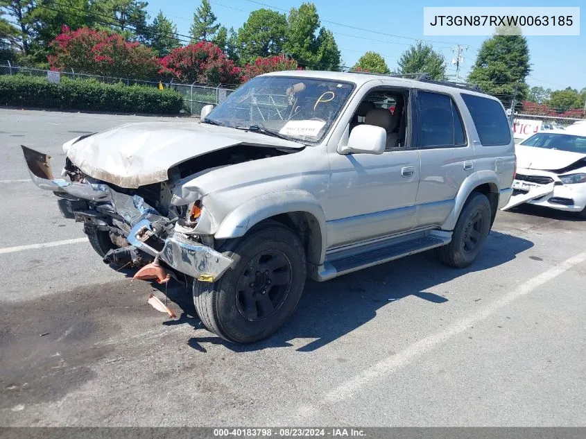 1998 Toyota 4Runner Sr5 V6 Limited VIN: JT3GN87RXW0063185 Lot: 40183798