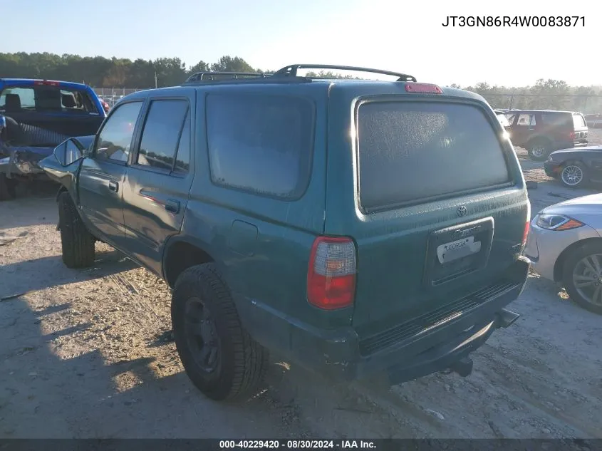 1998 Toyota 4Runner Sr5 V6 VIN: JT3GN86R4W0083871 Lot: 40229420