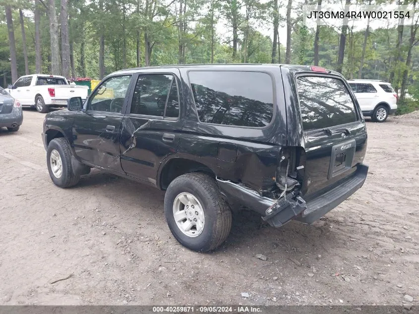 1998 Toyota 4Runner VIN: JT3GM84R4W0021554 Lot: 40259871