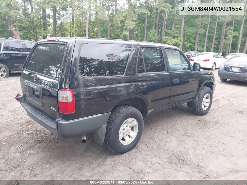 1998 Toyota 4Runner VIN: JT3GM84R4W0021554 Lot: 40259871