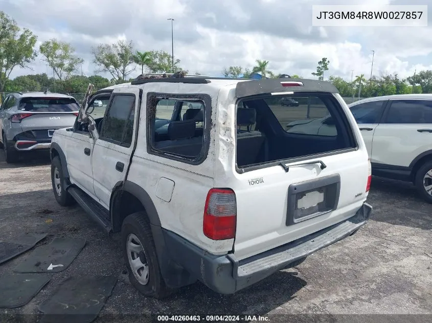 1998 Toyota 4Runner VIN: JT3GM84R8W0027857 Lot: 40260463