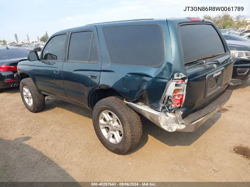 1998 Toyota 4Runner Sr5 V6 VIN: JT3GN86R8W0061789 Lot: 40297643