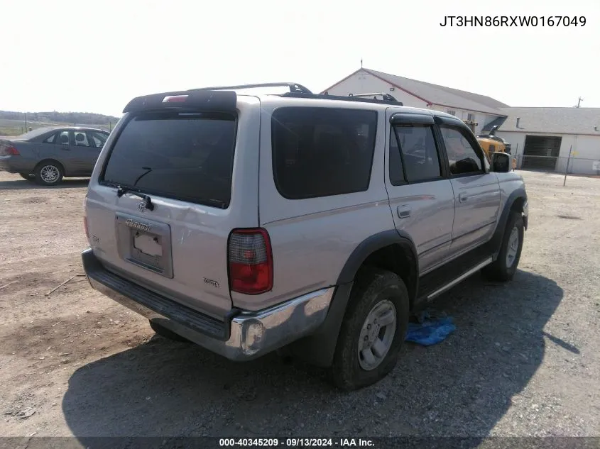 1998 Toyota 4Runner Sr5 V6 VIN: JT3HN86RXW0167049 Lot: 40345209