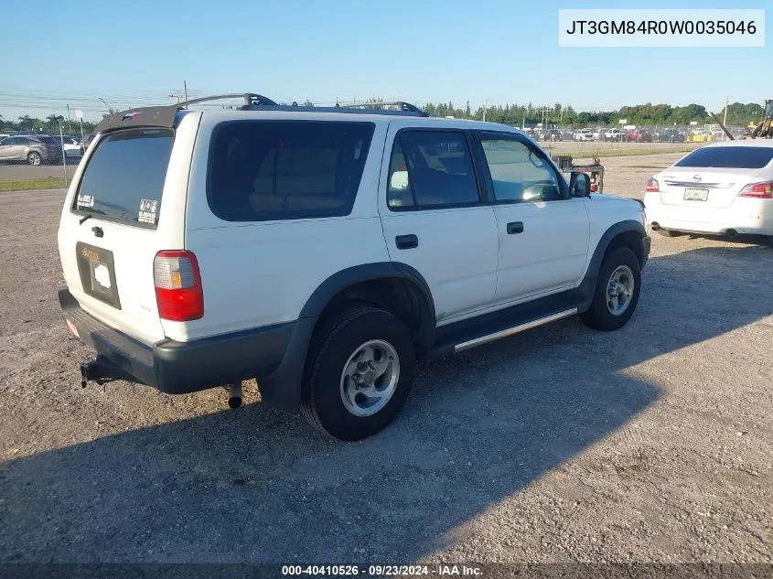 1998 Toyota 4Runner VIN: JT3GM84R0W0035046 Lot: 40410526