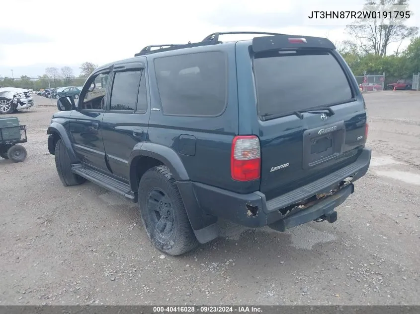 1998 Toyota 4Runner Sr5 V6 Limited VIN: JT3HN87R2W0191795 Lot: 40416028