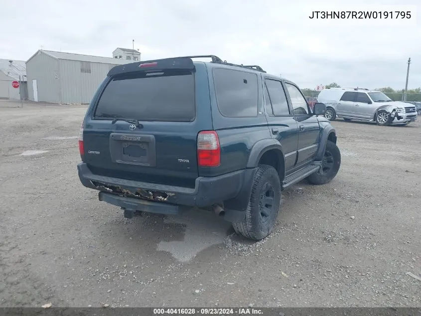 1998 Toyota 4Runner Sr5 V6 Limited VIN: JT3HN87R2W0191795 Lot: 40416028