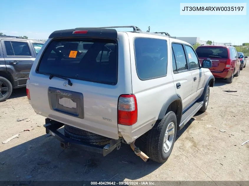 1998 Toyota 4Runner VIN: JT3GM84RXW0035197 Lot: 40429642