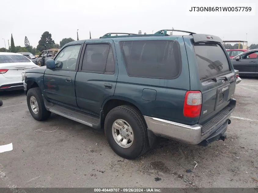 1998 Toyota 4Runner Sr5 V6 VIN: JT3GN86R1W0057759 Lot: 40449707