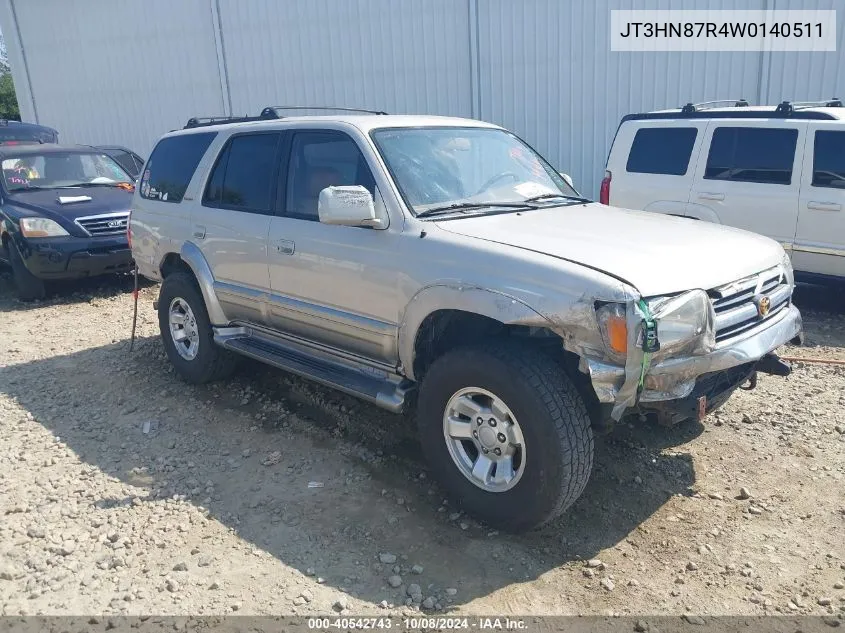 1998 Toyota 4Runner Sr5 V6 Limited VIN: JT3HN87R4W0140511 Lot: 40542743