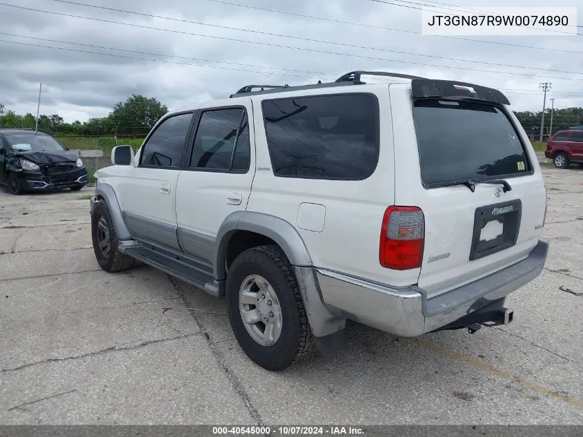 1998 Toyota 4Runner Sr5 V6 Limited VIN: JT3GN87R9W0074890 Lot: 40545000