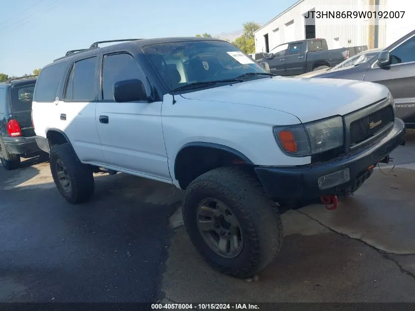 1998 Toyota 4Runner Sr5 V6 VIN: JT3HN86R9W0192007 Lot: 40578004