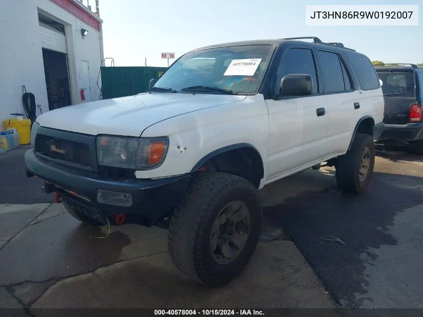 1998 Toyota 4Runner Sr5 V6 VIN: JT3HN86R9W0192007 Lot: 40578004