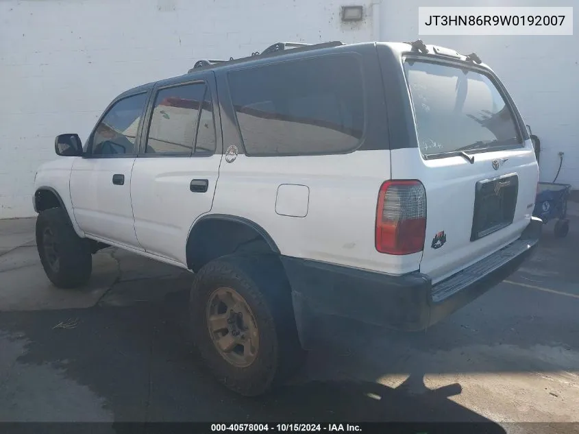 1998 Toyota 4Runner Sr5 V6 VIN: JT3HN86R9W0192007 Lot: 40578004