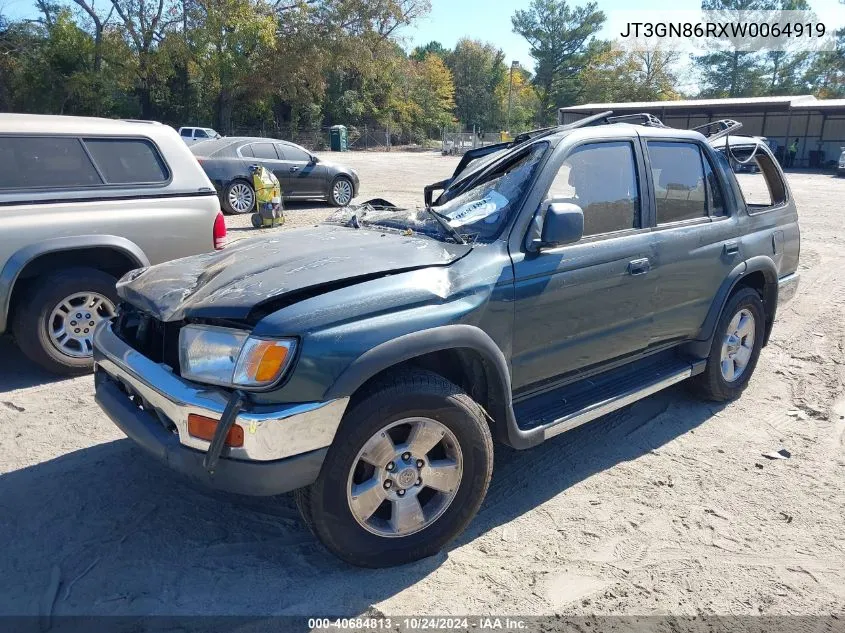 1998 Toyota 4Runner Sr5 V6 VIN: JT3GN86RXW0064919 Lot: 40684813