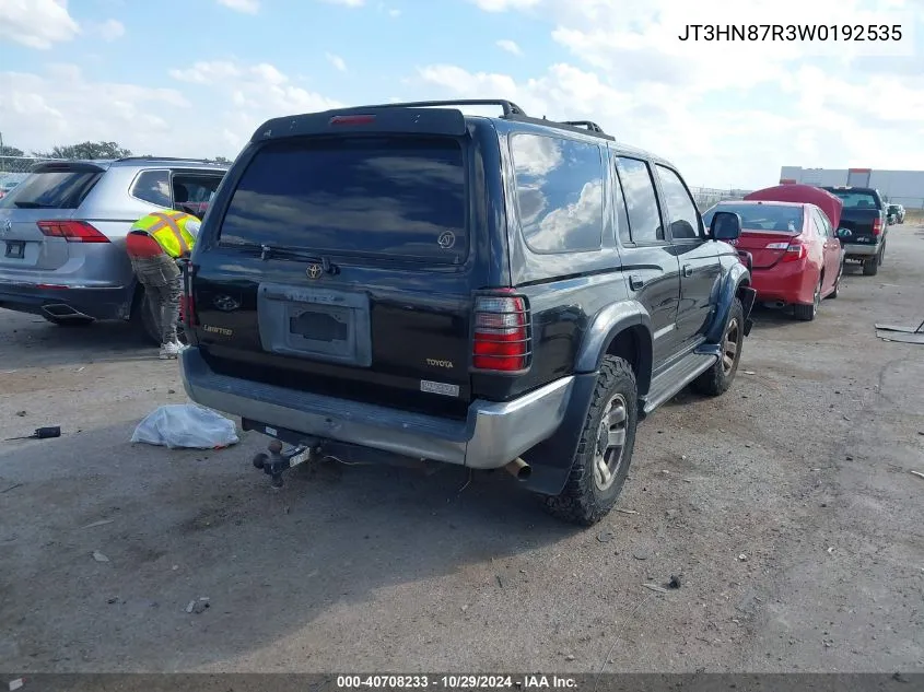 1998 Toyota 4Runner Sr5 V6 Limited VIN: JT3HN87R3W0192535 Lot: 40708233