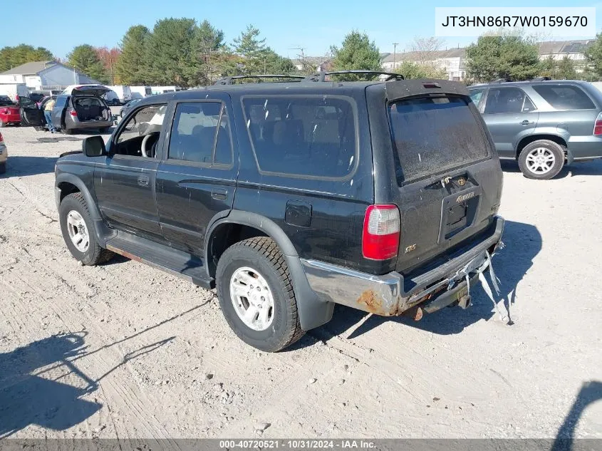 1998 Toyota 4Runner Sr5 V6 VIN: JT3HN86R7W0159670 Lot: 40720521