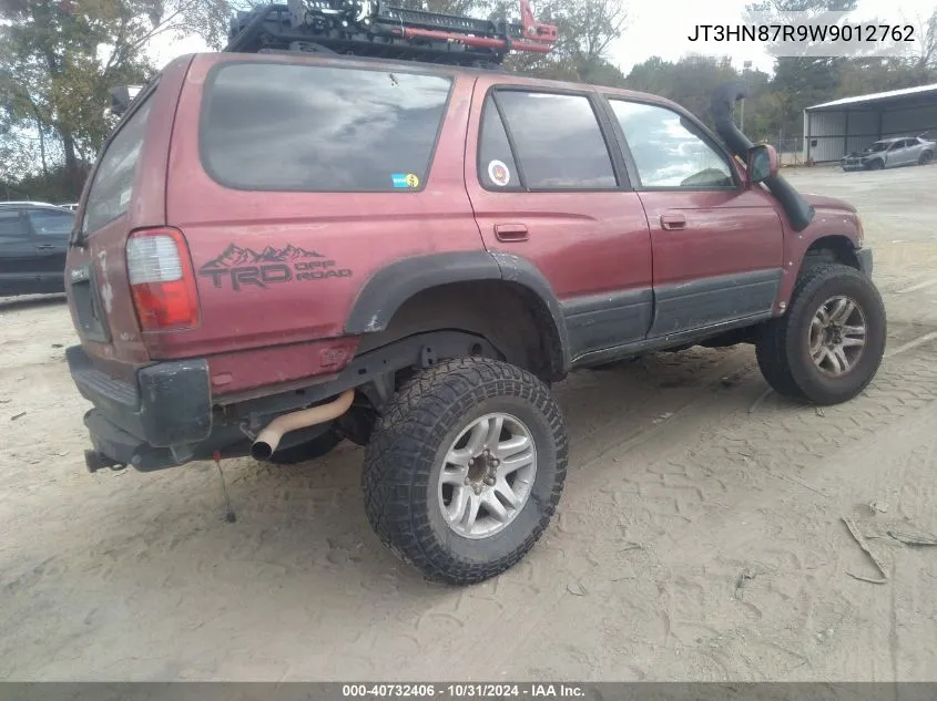 1998 Toyota 4Runner Sr5 V6 Limited VIN: JT3HN87R9W9012762 Lot: 40732406