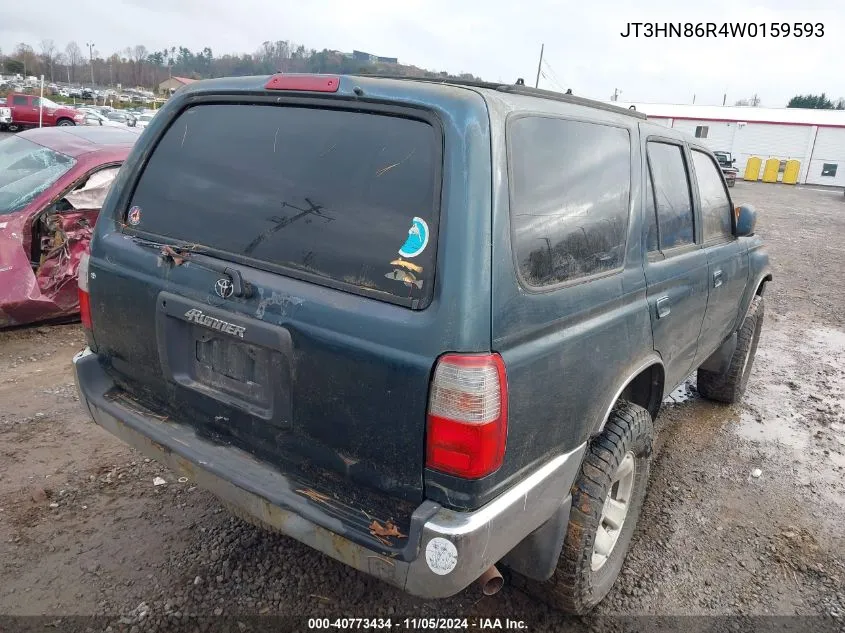 1998 Toyota 4Runner Sr5 V6 VIN: JT3HN86R4W0159593 Lot: 40773434