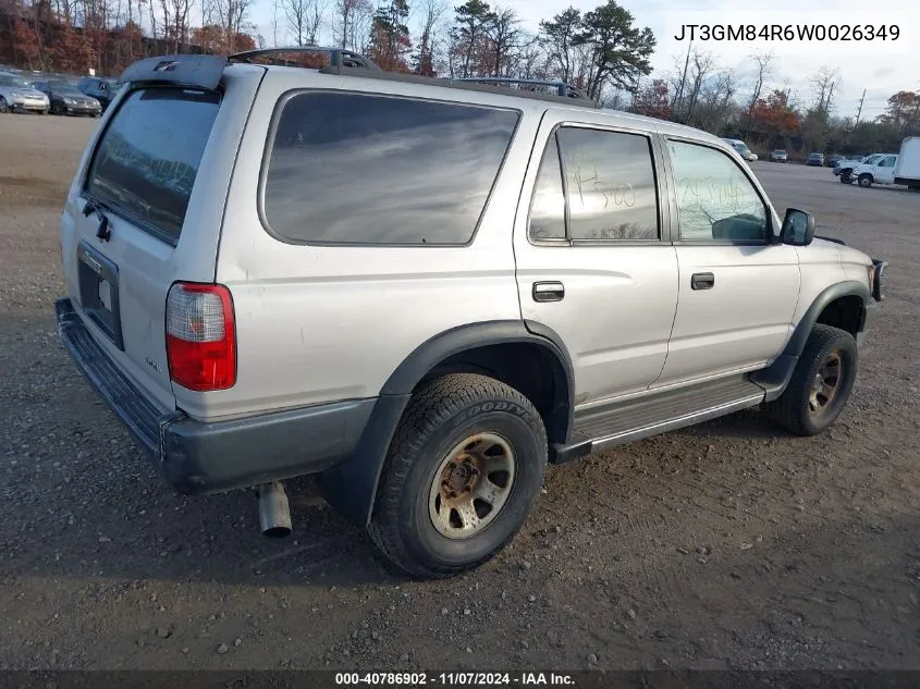 1998 Toyota 4Runner VIN: JT3GM84R6W0026349 Lot: 40786902