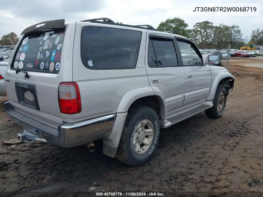 1998 Toyota 4Runner Sr5 V6 Limited VIN: JT3GN87R2W0068719 Lot: 40788779