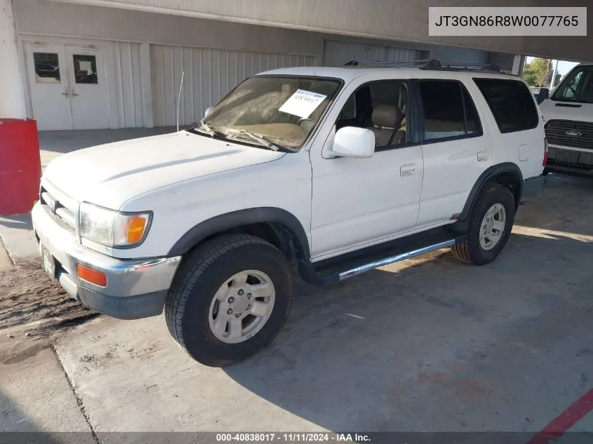 1998 Toyota 4Runner Sr5 V6 VIN: JT3GN86R8W0077765 Lot: 40838017