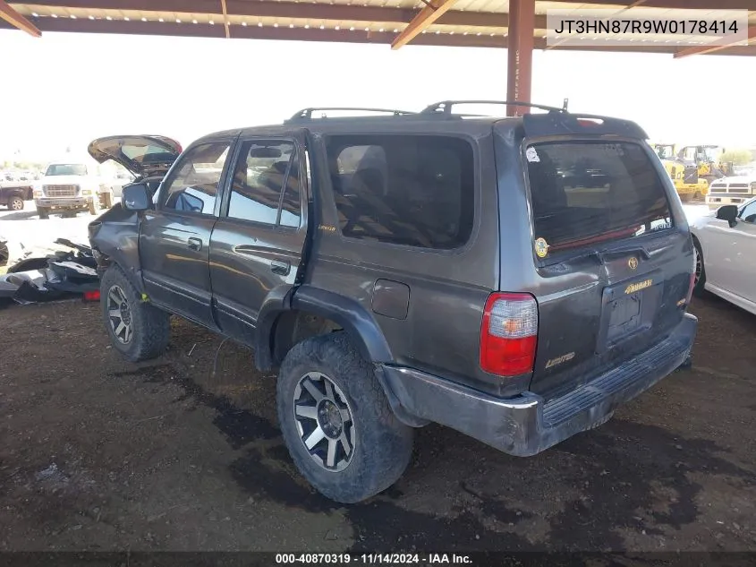 1998 Toyota 4Runner Sr5 V6 Limited VIN: JT3HN87R9W0178414 Lot: 40870319