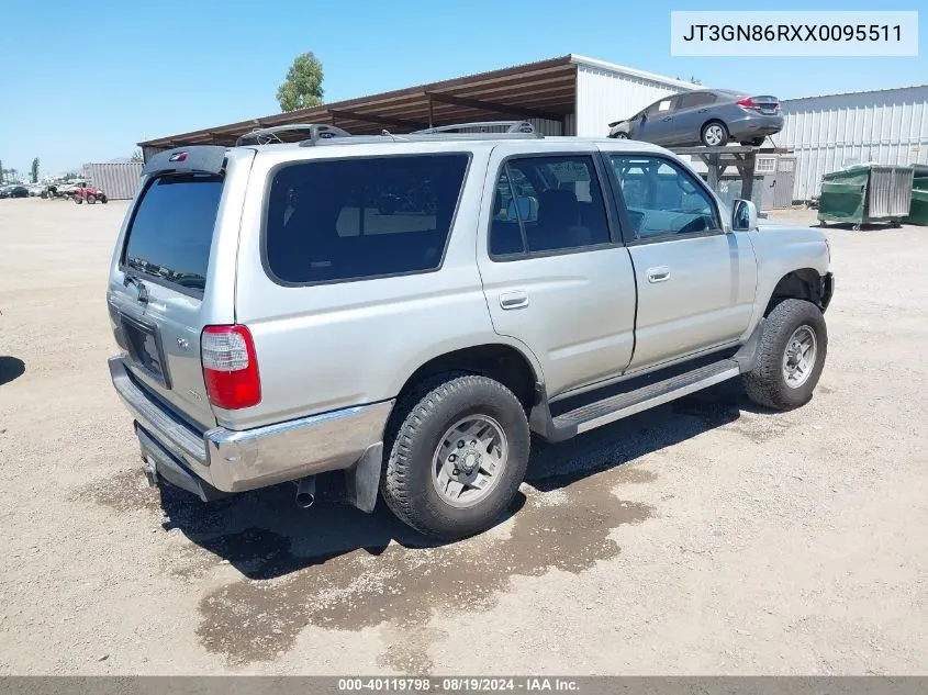 1999 Toyota 4Runner Sr5 V6 VIN: JT3GN86RXX0095511 Lot: 40119798