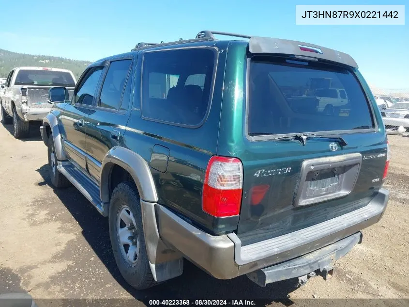 1999 Toyota 4Runner Limited V6 VIN: JT3HN87R9X0221442 Lot: 40223368