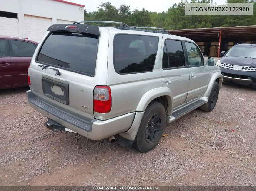 1999 Toyota 4Runner Limited V6 VIN: JT3GN87R2X0122960 Lot: 40273640