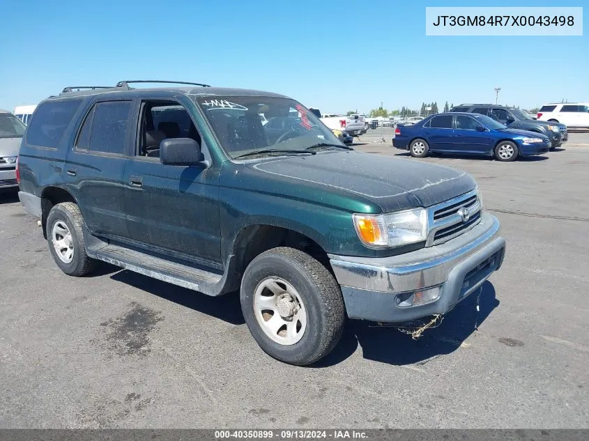 1999 Toyota 4Runner VIN: JT3GM84R7X0043498 Lot: 40350899