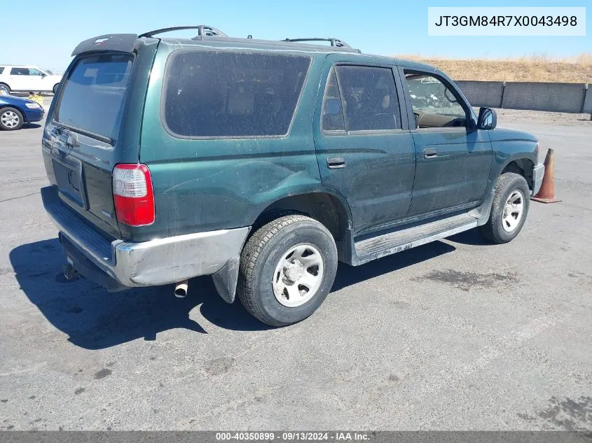 1999 Toyota 4Runner VIN: JT3GM84R7X0043498 Lot: 40350899