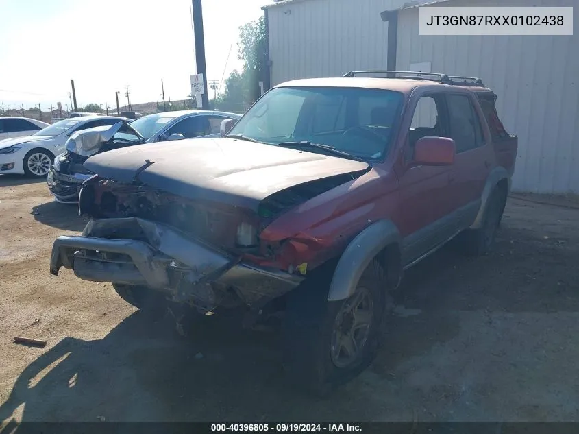 1999 Toyota 4Runner Limited V6 VIN: JT3GN87RXX0102438 Lot: 40396805