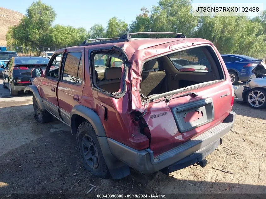 1999 Toyota 4Runner Limited V6 VIN: JT3GN87RXX0102438 Lot: 40396805