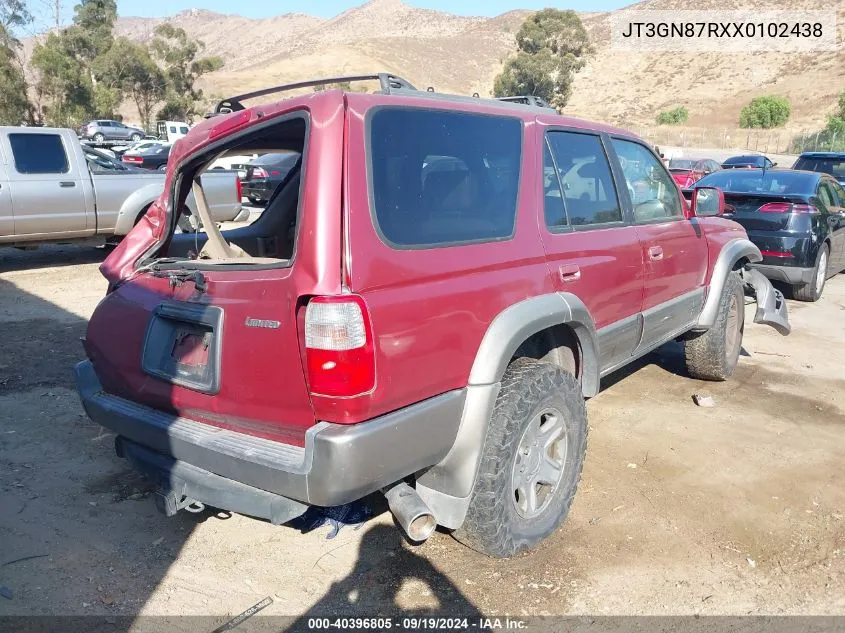 1999 Toyota 4Runner Limited V6 VIN: JT3GN87RXX0102438 Lot: 40396805