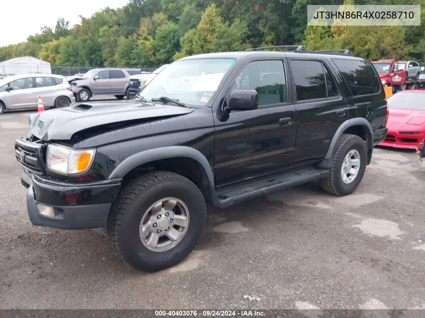 1999 Toyota 4Runner Sr5 V6 VIN: JT3HN86R4X0258710 Lot: 40403076