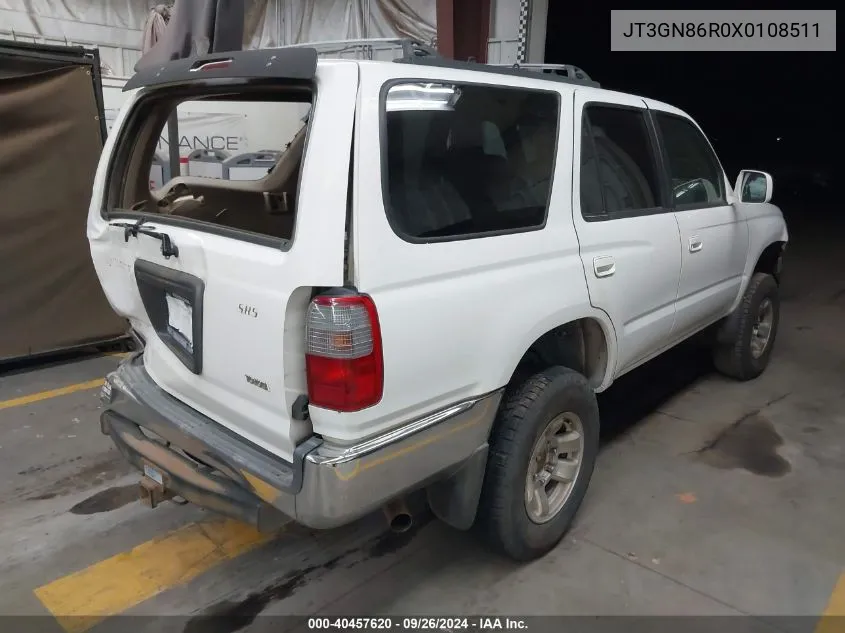 1999 Toyota 4Runner Sr5 V6 VIN: JT3GN86R0X0108511 Lot: 40457620