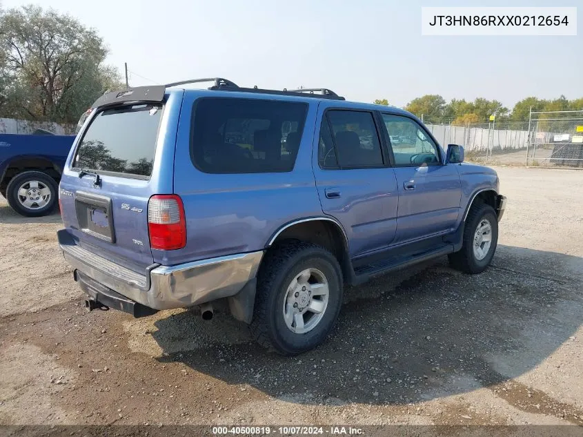 1999 Toyota 4Runner Sr5 V6 VIN: JT3HN86RXX0212654 Lot: 40500819