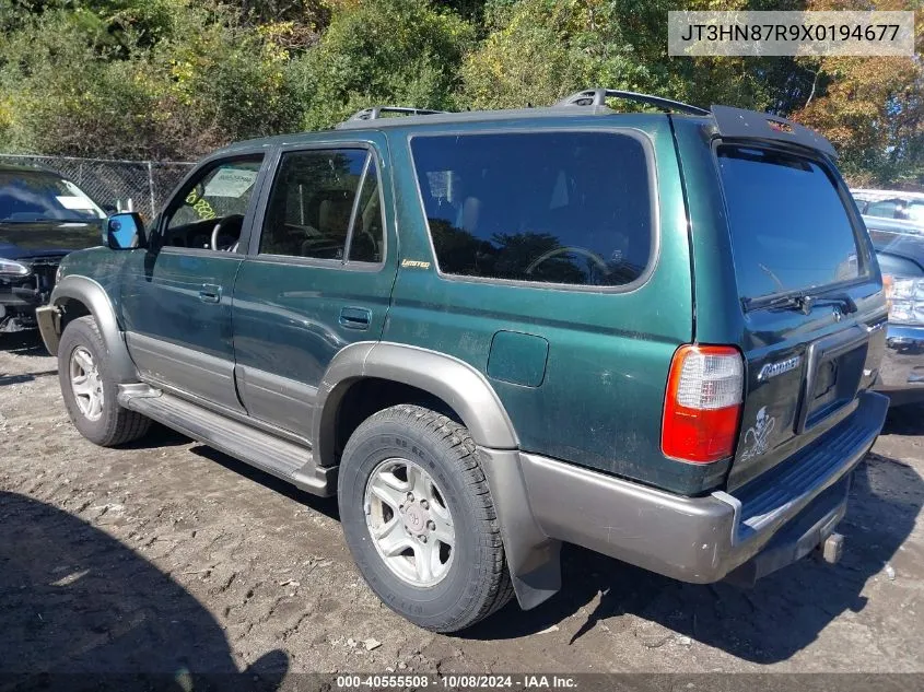 1999 Toyota 4Runner Limited V6 VIN: JT3HN87R9X0194677 Lot: 40555508