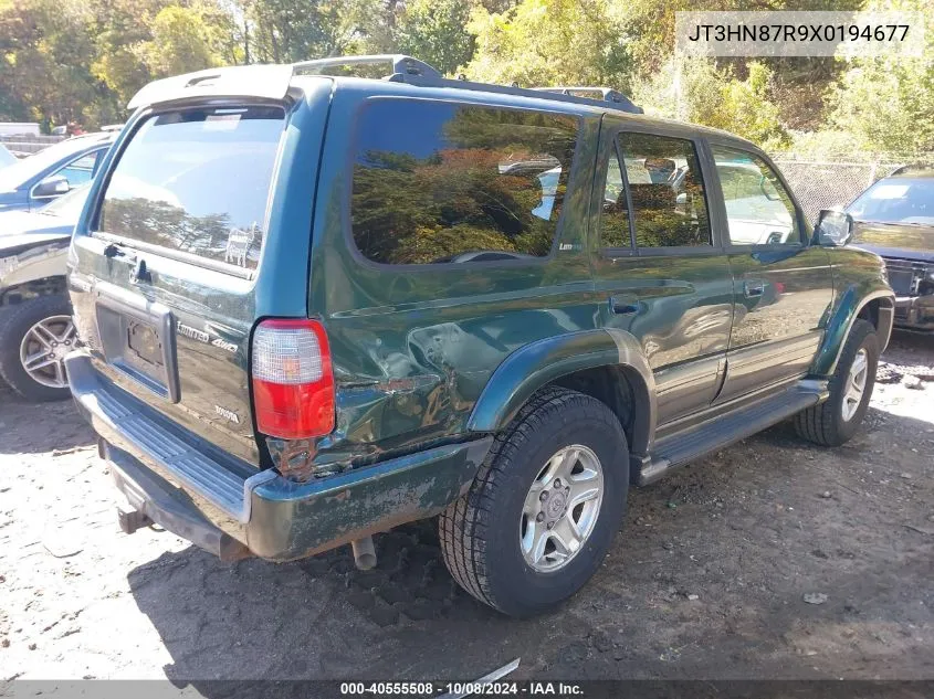 1999 Toyota 4Runner Limited V6 VIN: JT3HN87R9X0194677 Lot: 40555508